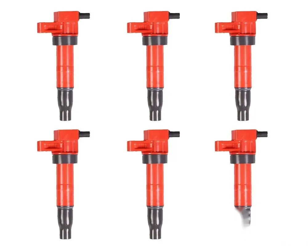Aceon Set of 6 Red Aceon Sport Ignition Coil Hyundai | Kia 2006-2019