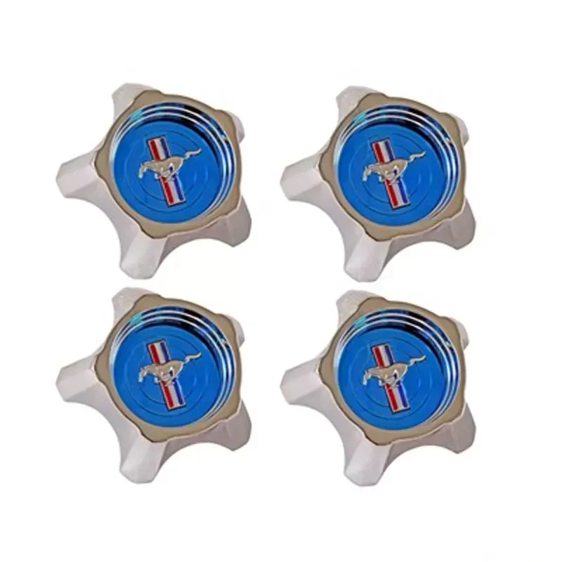 Scott Drake Styled Steel Hubcaps Blue Original Design Set of 4 Ford Mustang 1967