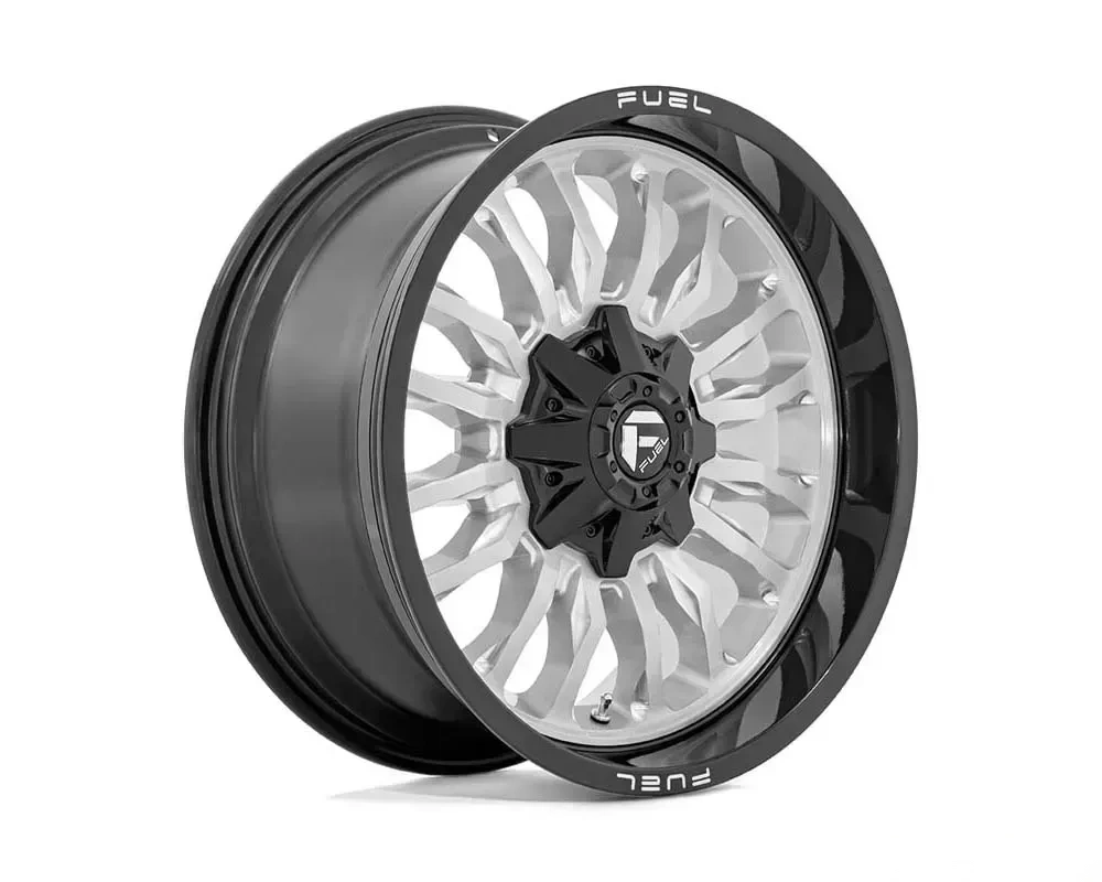 FUEL 1PC D798 Arc Wheel 20x9 8x170 1mm Silver BRushed Face w/Milled Black Lip