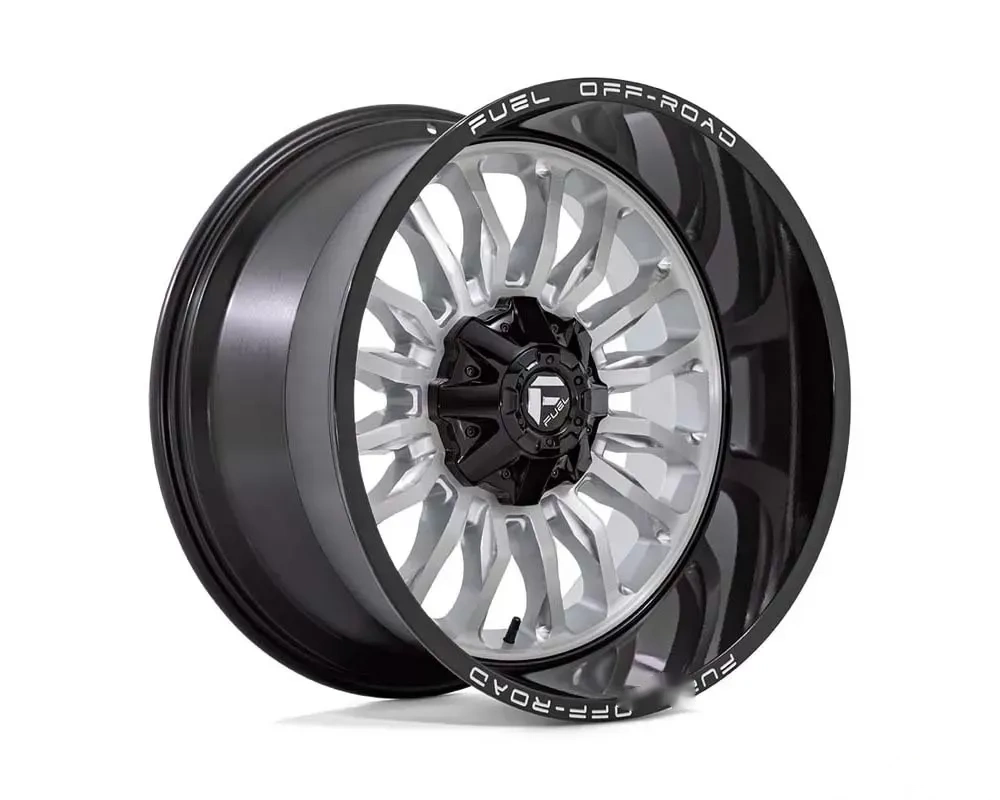 FUEL 1PC D798 Arc Wheel 22x12 5x4.5/5.0 -44mm Silver BRushed Face w/Milled Black Lip