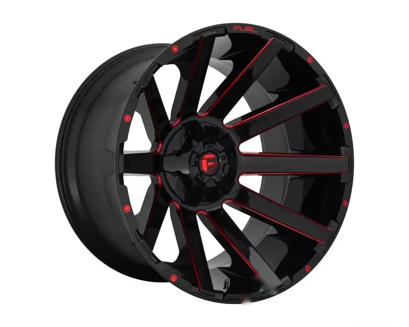 FUEL D643 Contra Wheel 22x12 5X4.5/5 -44mm Gloss Black Red Tinted Clear