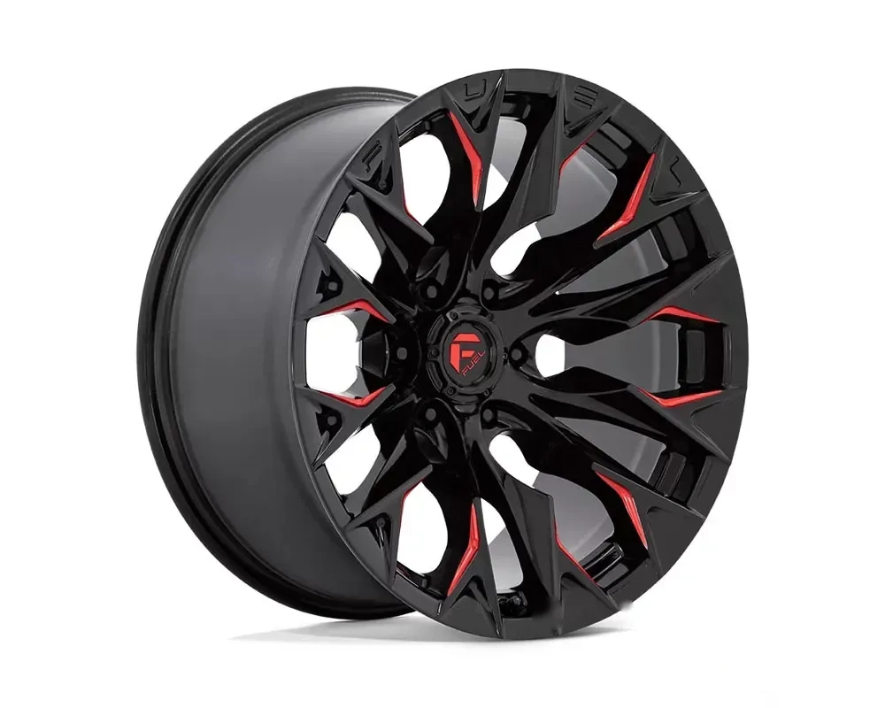 FUEL D823 Flame Wheel 20x9 5x5.5 1mm Gloss Black Milled w/Candy Red