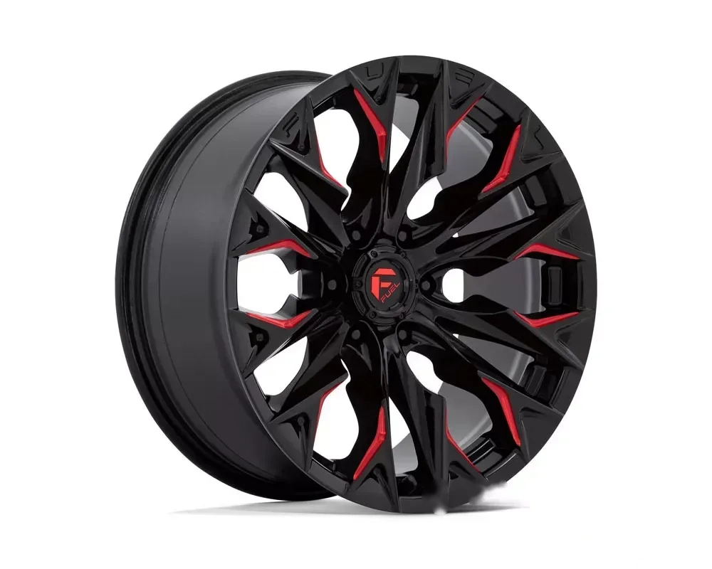 FUEL D823 Flame Wheel 20x9 6x5.5 1mm Gloss Black Milled w/Candy Red