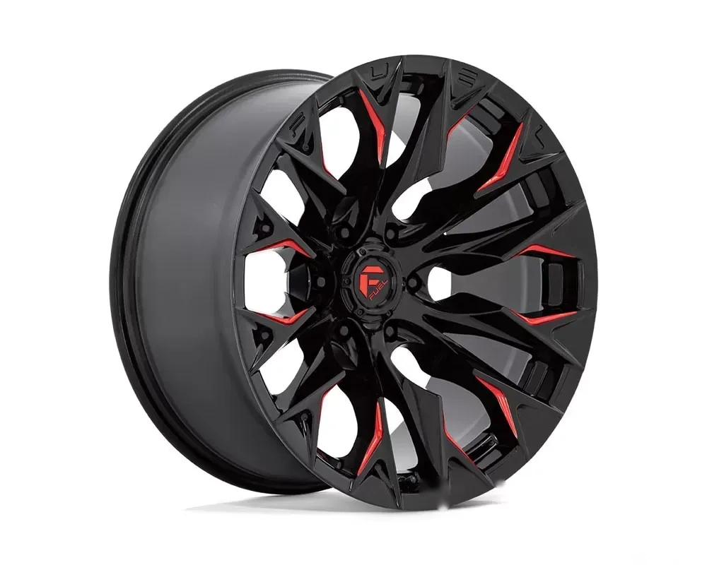 FUEL D823 Flame Wheel 20x9 8x165.1 1mm Gloss Black Milled w/Candy Red