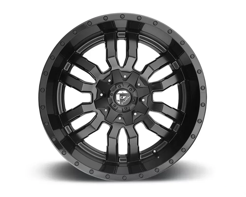 FUEL D596 Sledge Matte Black w/ Gloss Black Lip 1-Piece Cast Wheel 20x12 6x135 | 6x139.7 -45mm