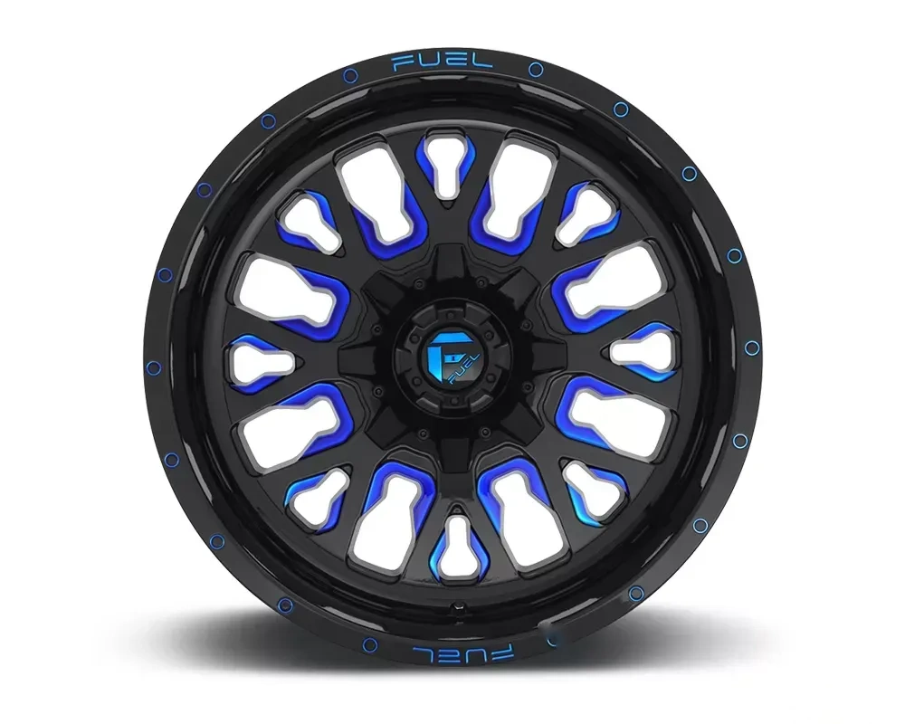 FUEL D645 Stroke Gloss Black w/ Candy Blue 1-Piece Cast Wheel 20x9 8x180 01mm