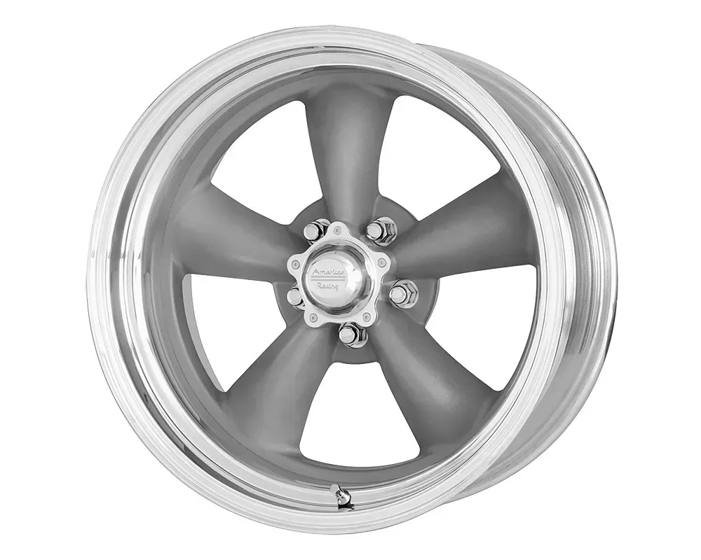American Racing VN215 Classic Torq Thrust II 1 PC 17x8 5x127 | 5x5 +14mm Mag Gray Machined Lip Wheel