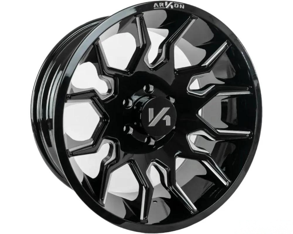 Arkon Off-Road Roosevelt Wheel 20x10 8x6.5 -25 Gloss Black w/ Milled Edges