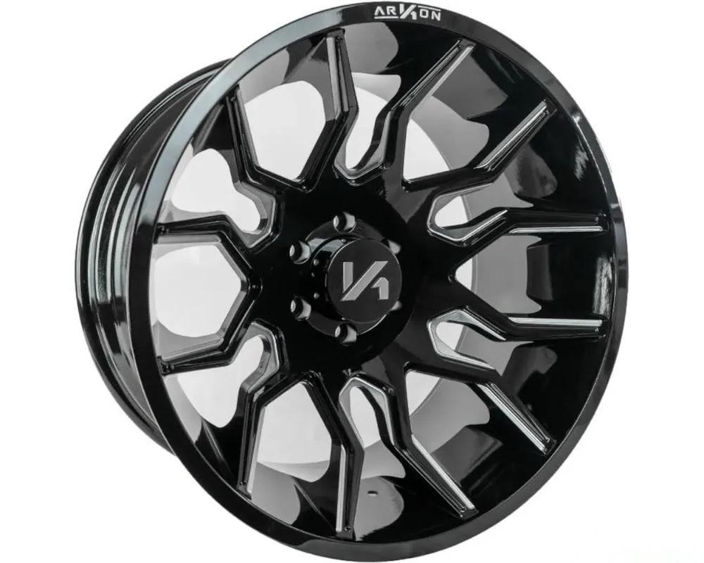 Arkon Off-Road Roosevelt Wheel 22x12 6x5.5 -51 Gloss Black w/ Milled Edges