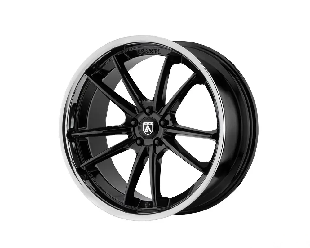 Asanti Black ABL-23 Sigma Wheel 22x10.5 5x5x114.3 +35mm Gloss Black Chrome Lip