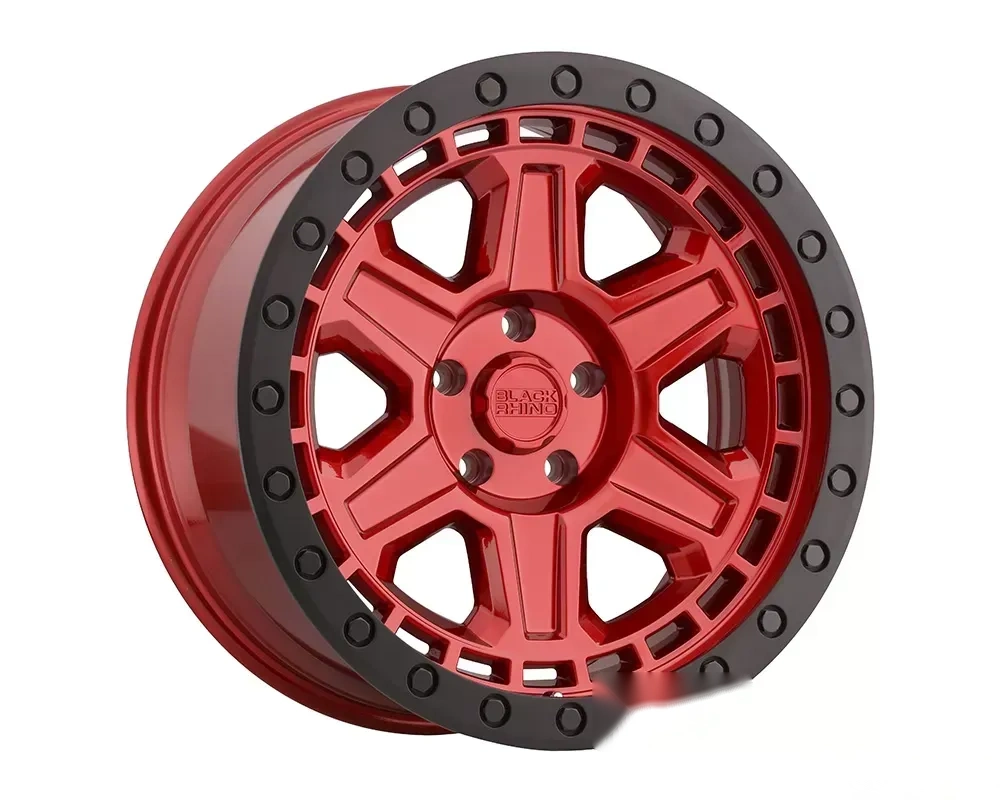 Black Rhino Reno Wheel 17x9 5x127 | 5x5 0mm Candy Redw/Black Lip Edge & Black Bolts