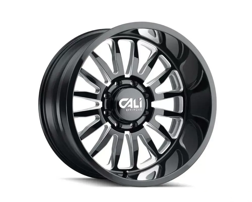 Cali Off-Road Summit Wheel 22x10 8x165.1 0mm Gloss Black/Milled Spokes