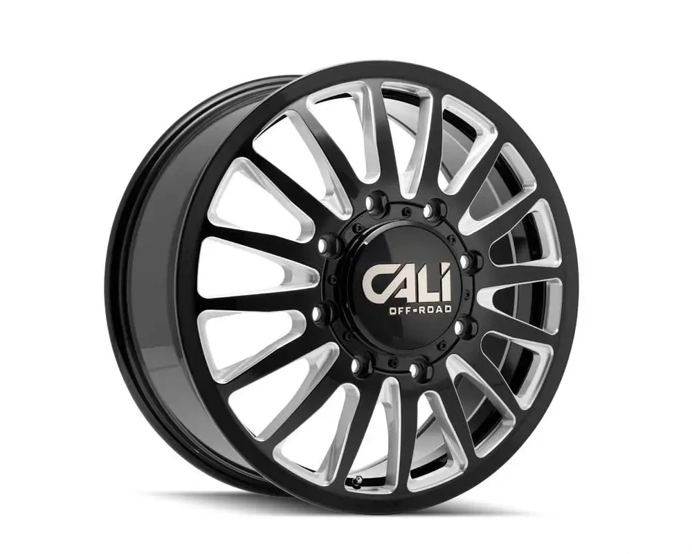 Cali Off-Road Summit Dually Wheel 20x8.25 8x200 115mm Gloss Black/Milled Spokes