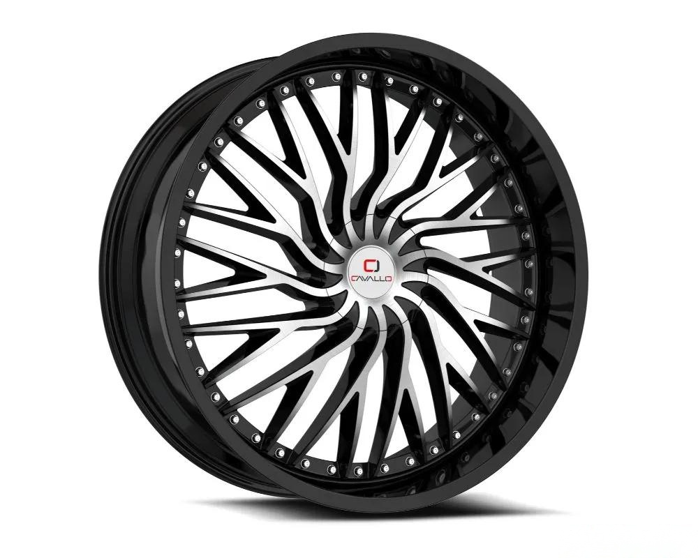 Cavallo CLV-43 Wheel 22x8.5 5x112|5x114.3 38mm Gloss Black & Machined