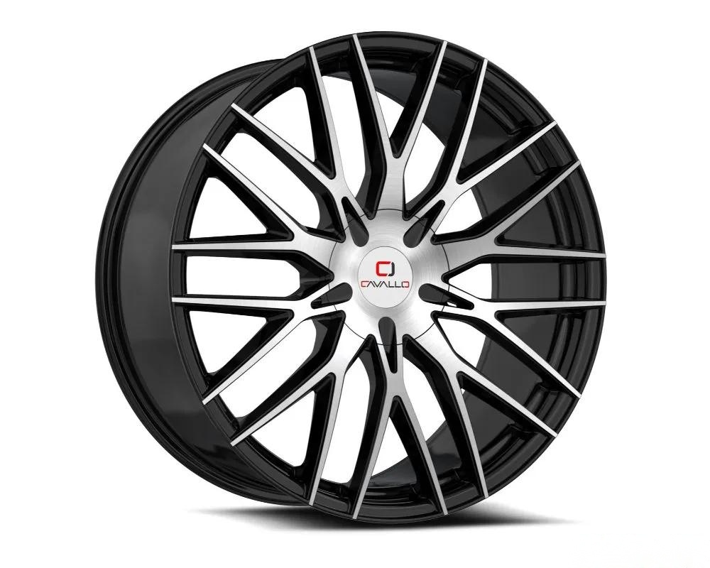 Cavallo CLV-45 Wheel 22x9.5 5x115|5x120 15mm Gloss Black & Machined