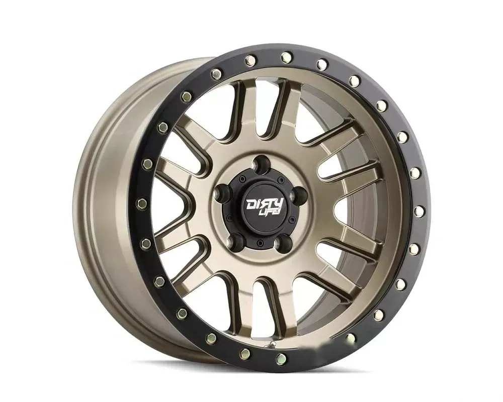 Dirty Life Canyon Pro Wheel 17x9 5x127 | 5x5 -12mm Satin Gold/Black Lip