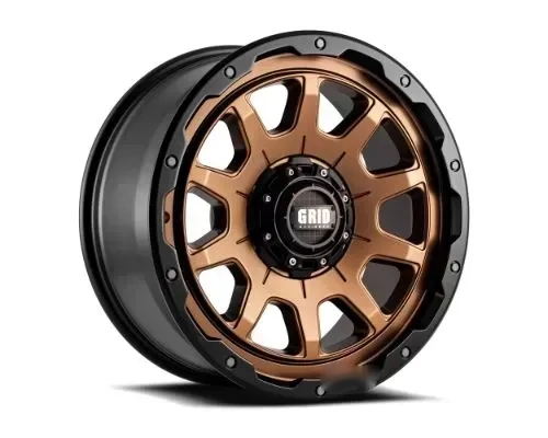 Grid Wheel Offroad GD15 Wheel 17x9 5x114.3|5x127 | 5x5 -12mm Matte Bronze | Black Lip