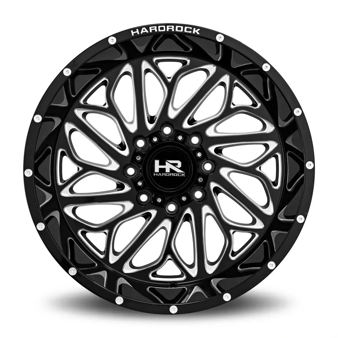 Hardrock Offroad BlackTop Xposed Aluminum Wheel 20x12 6x139.7 -44 108 Gloss Black Milled