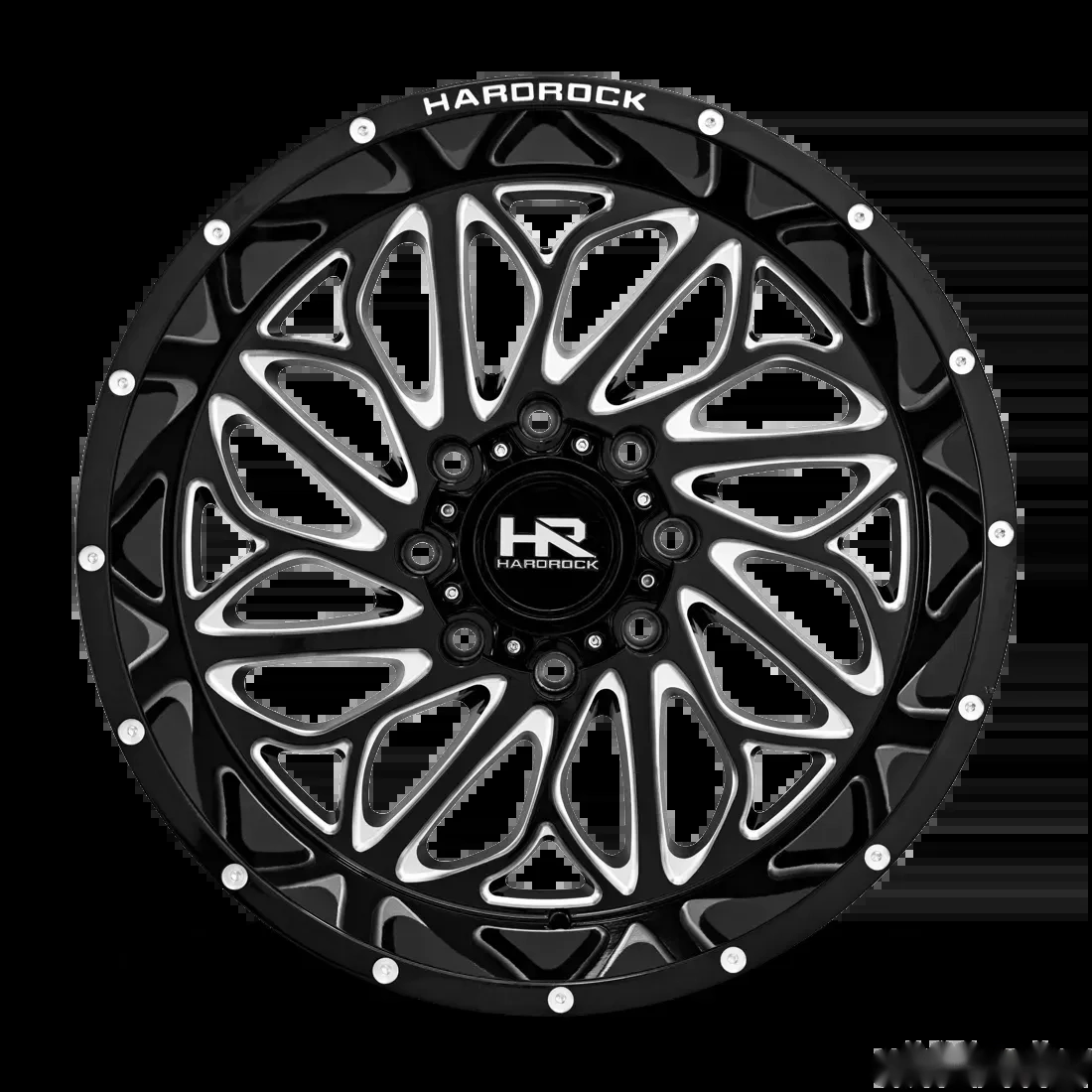 Hardrock Offroad BlackTop Xposed Aluminum Wheel 22x12 6x139.7 -51 108 Gloss Black Milled