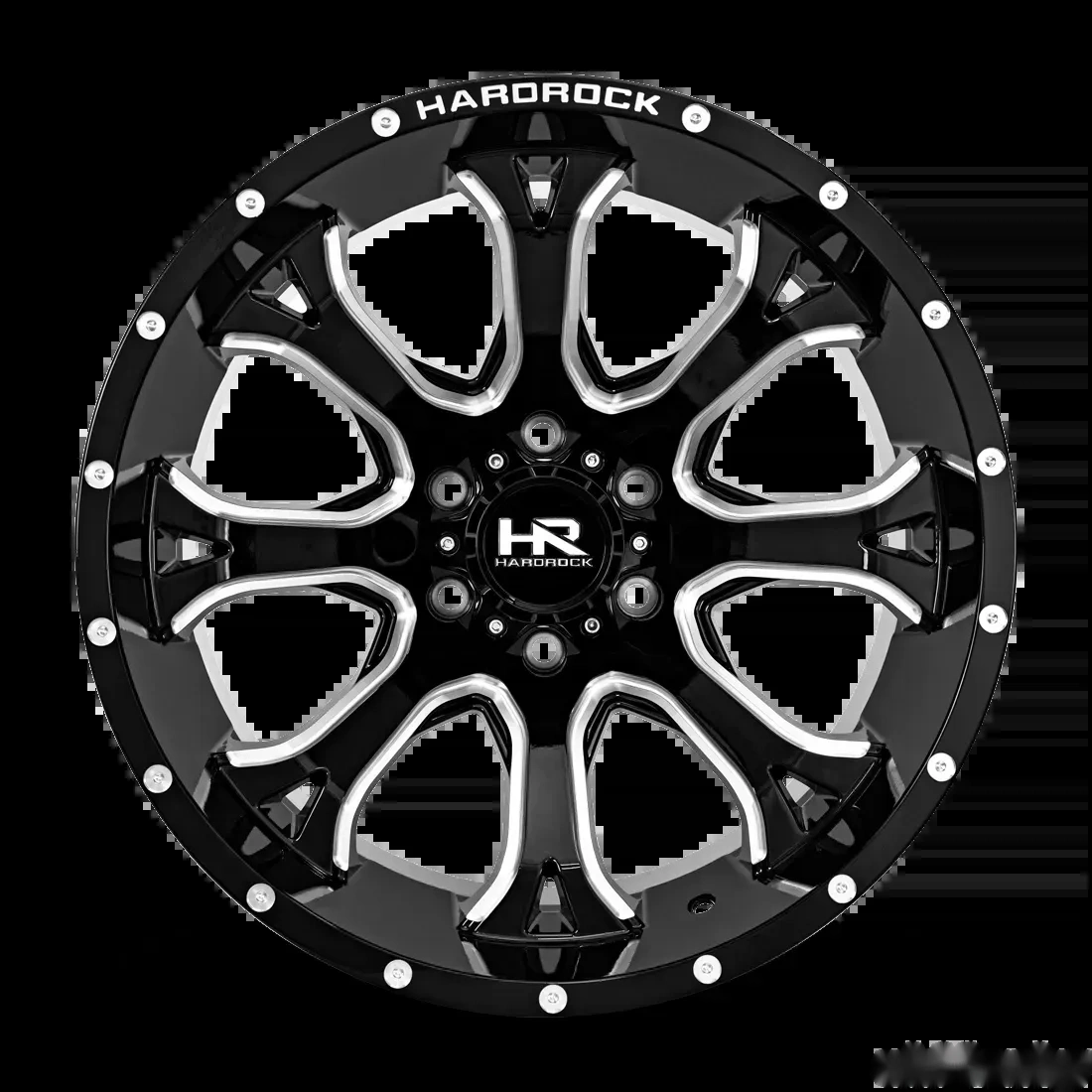 Hardrock Offroad BloodShot Xposed Aluminum Wheel 20x12 5x150 -44 110.3 Gloss Black Milled