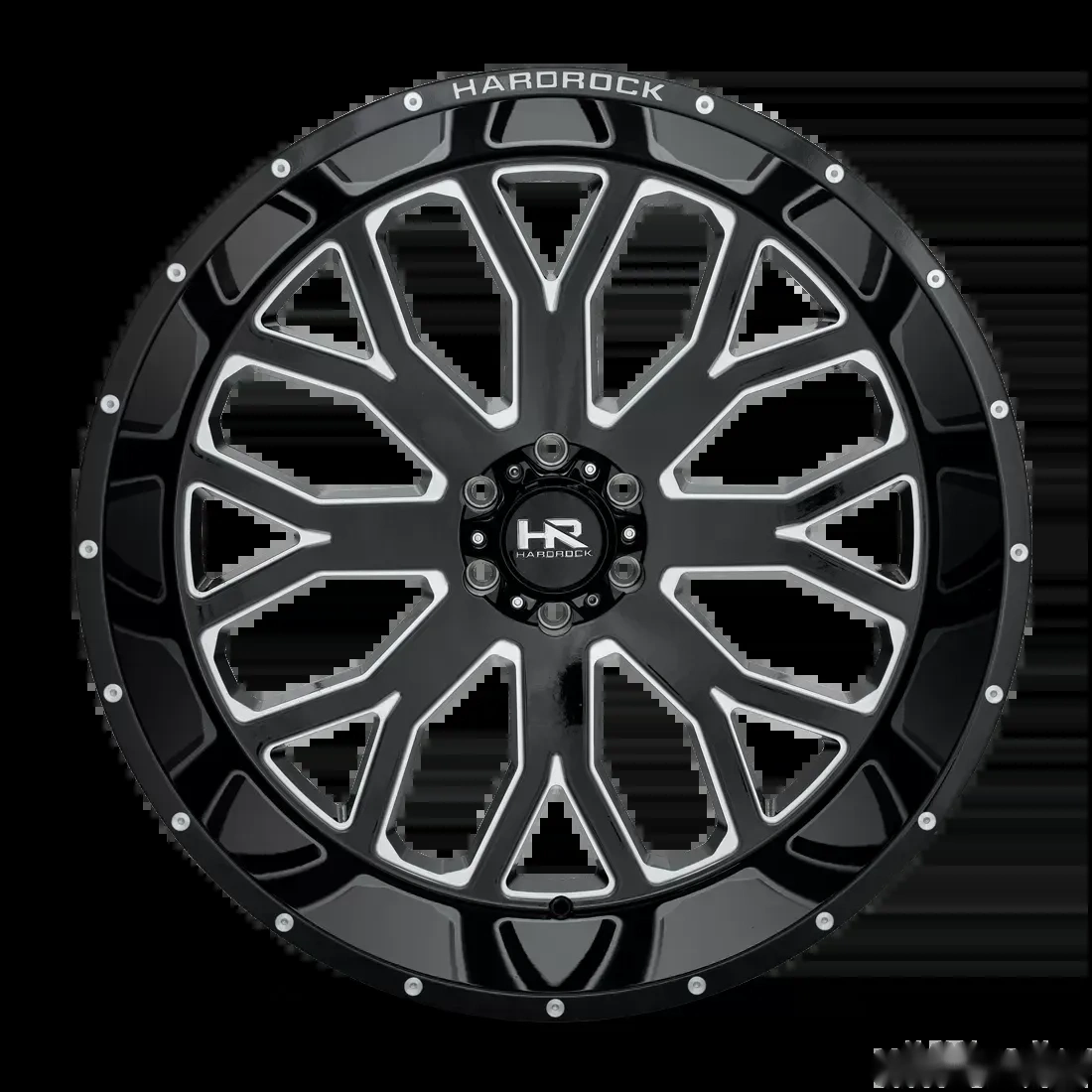 Hardrock Offroad Slammer Xposed Aluminum Wheel 26x14 6x139.7 -76 108 Gloss Black Milled