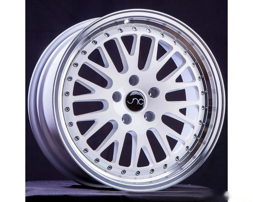 JNC JNC001 Wheel 16x8 4x100|4x114.3 25mm White w/ Machined Lip