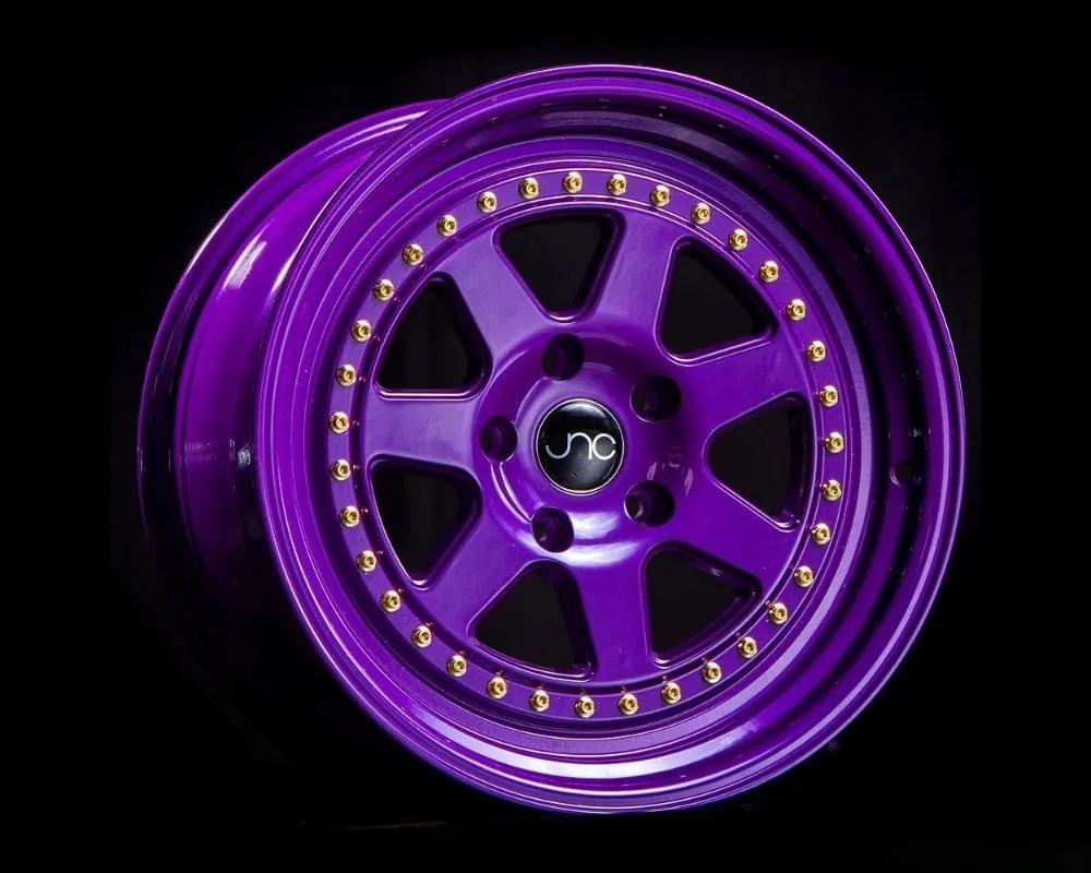 JNC JNC048 Wheel 17x8 4x100 30mm Candy Purple w/ Gold Rivets