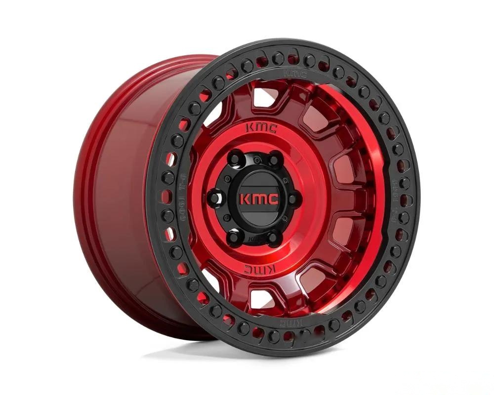 KMC KM236 Tank Beadlock Wheel 17x9 6x139.7 -15mm Candy Red