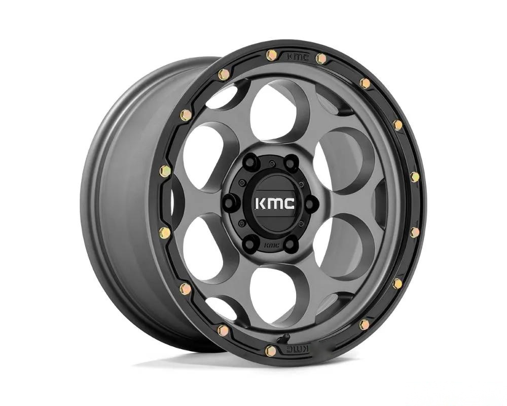 KMC KM541 Dirty Harry Wheel 17x9 5x127 | 5x5 -12mm Satin Gray w/ Black Lip