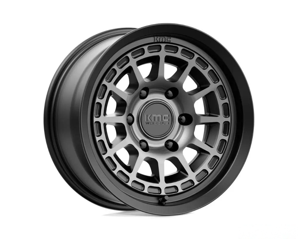 KMC KM719 Canyon Wheel 17x8 6x139.7 20mm Satin Black w/ Gray Tint