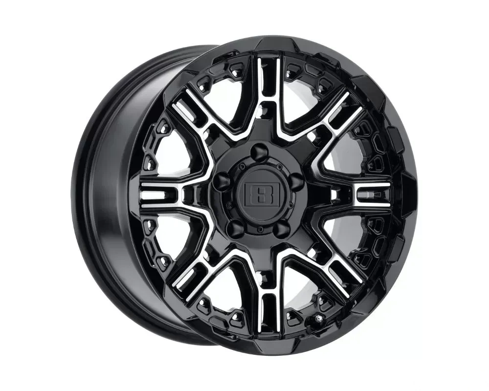 Level 8 Slingshot Wheel 20x11.5 5x127|5x5 -44mm Gloss Black w/ Machined Face