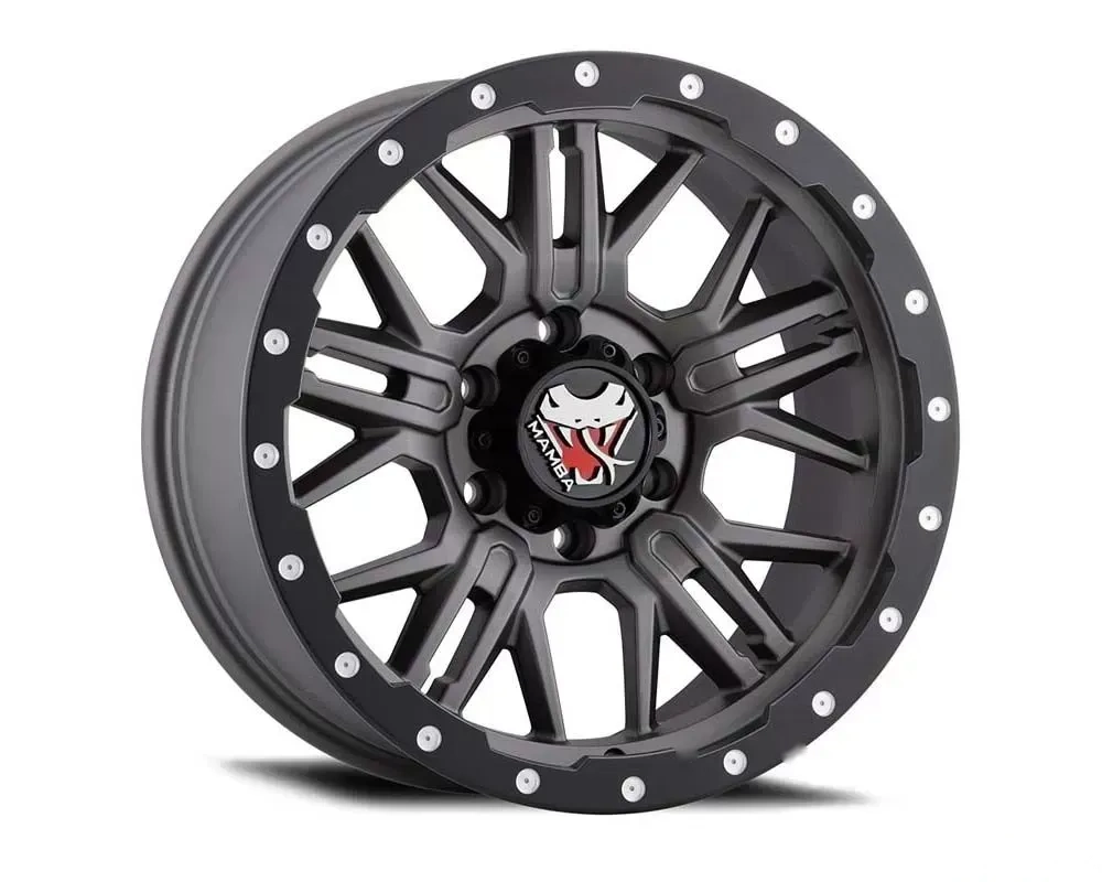 Mamba M25 Wheel 20x9 5x127 | 5x5 -12mm Matte Grey w/Black Lip Edge