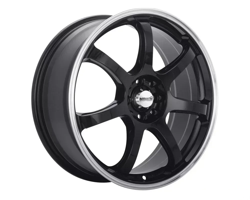 Maxxim Wheels Knight Gloss Black w/Machine Face Wheel 16x7 5x100/114.3 40
