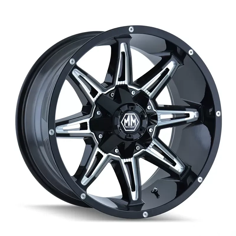 Mayhem Rampage 8090 Gloss Black Milled 20X10 6X135/6X139.7 -25MM 106MM Wheel