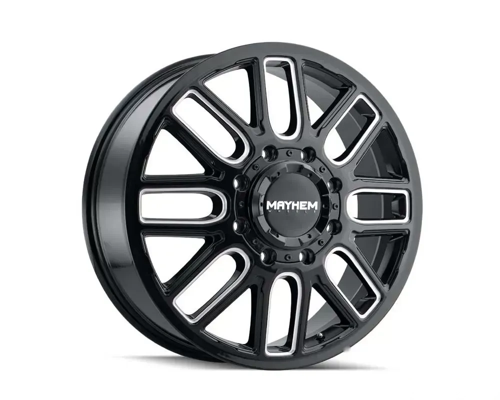 Mayhem Wheels Mayhem Cogent Dually Wheel 20X8.25 Gloss Black Milled 8X200 -192MM 142MM