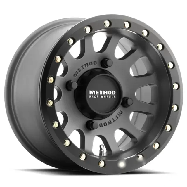 Method Race Wheels MR401 UTV Beadlock 15x7 4x136 13mm Titanium - Matte Black Ring