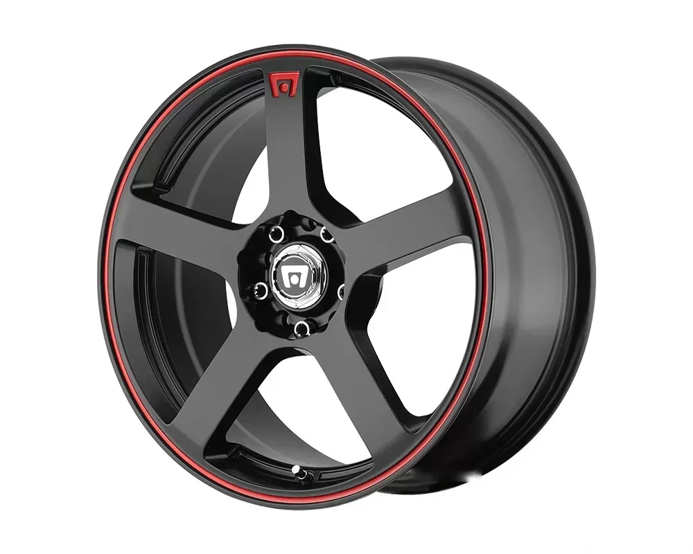 Motegi MR116 Wheel 17x7 5x5x100/5x114.3 +40mm Matte Black Red Racing Stripe