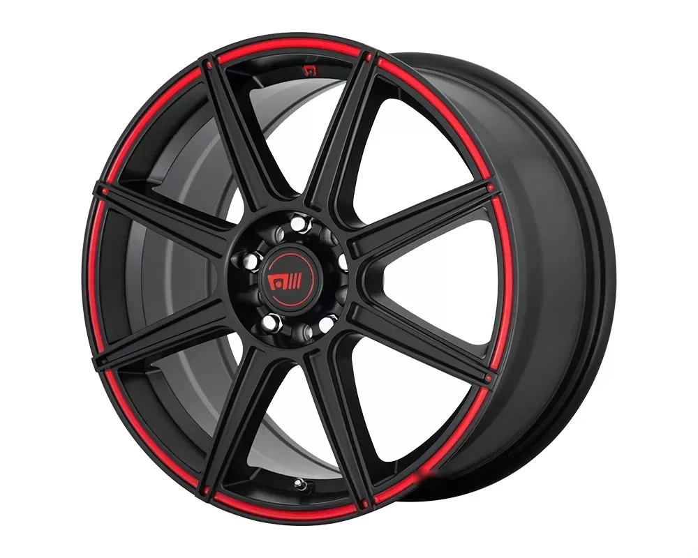 Motegi MR142 CS8 Wheel 17x7 5x5x108/5x114.3 +40mm Satin Black w/Red Stripe