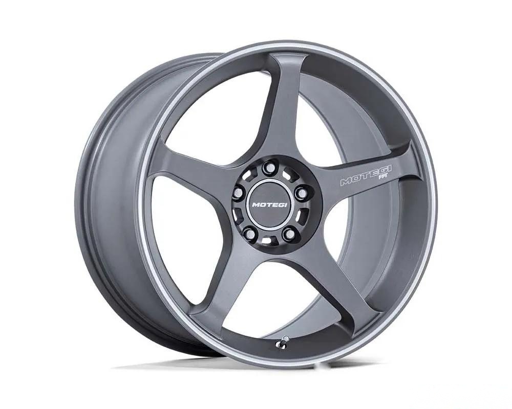 MOTEGI Racing MR159 Battle V Wheel 18x10.5 5x114.3 35mm Gunzilla w/Machined Lip Stripe