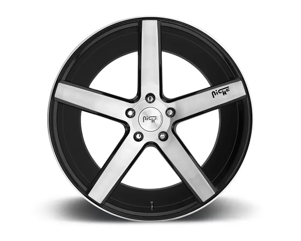 Niche M124 Milan Gloss Black & Brushed 1-Piece Cast Wheel 18x8 5x114.3 40mm