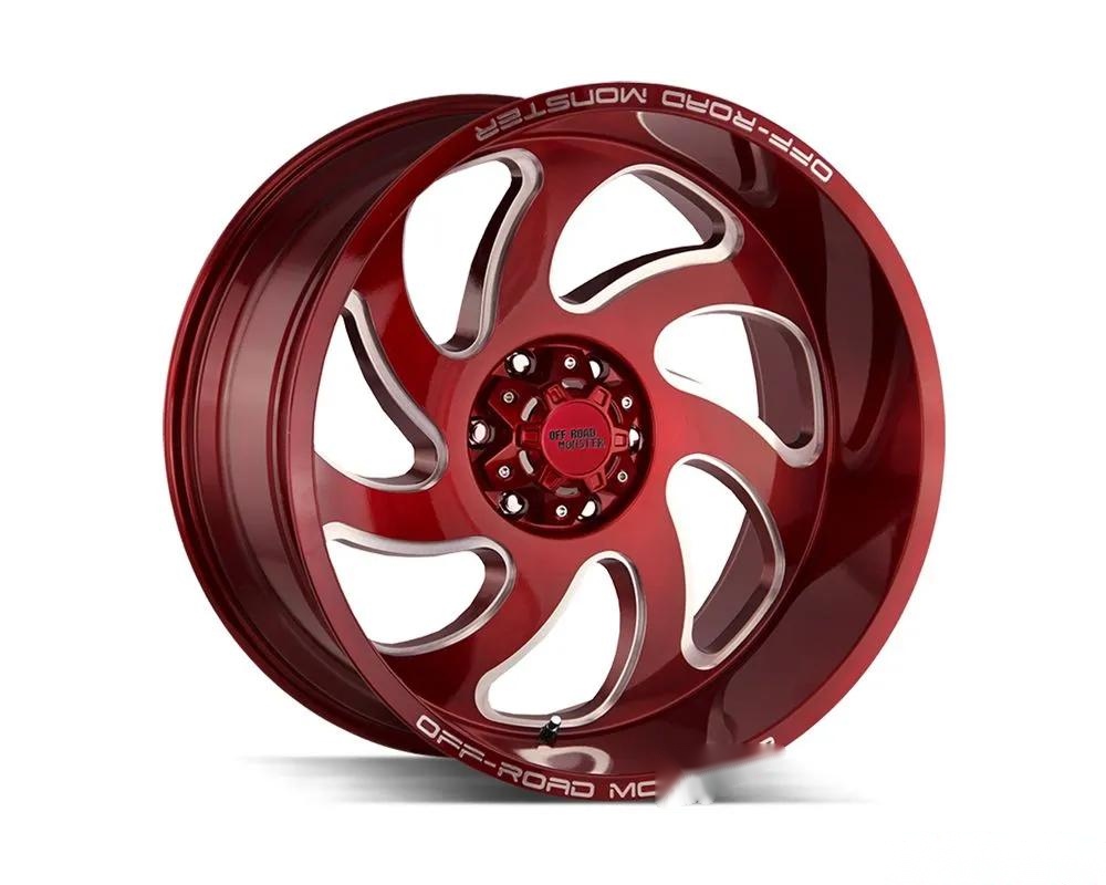 Off-Road Monster M07 Series Candy Red Wheel 24x12 8x165.1 -44mm
