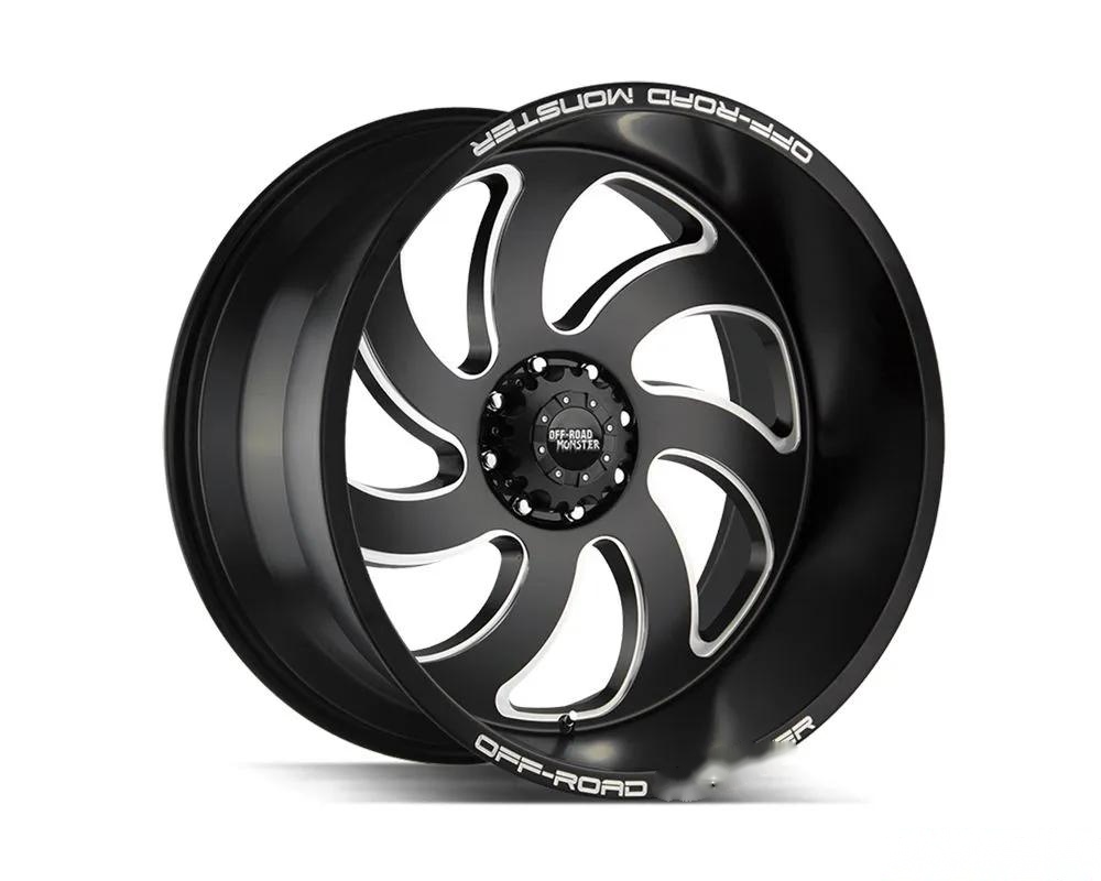 Off-Road Monster M07 Series Flat Black w/ CNC Milled Windows Wheel 24x12 6x139.7 -44mm