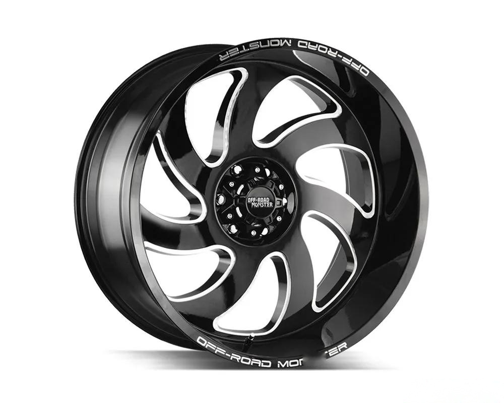 Off-Road Monster M07 Series Gloss Black w/ CNC Machined Accents Wheel 22x12 5x127 | 5x5 -44mm