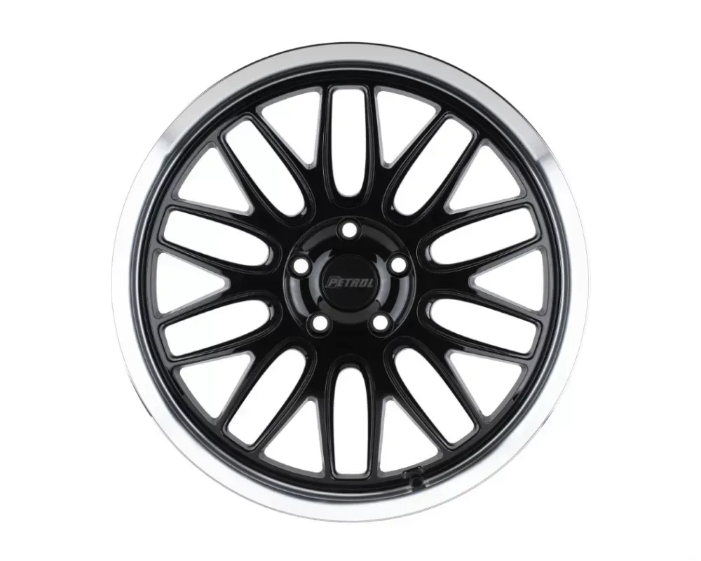 Petrol P4C Wheel 17x8 5x114.30 40 Gloss Black w/Machined Lip