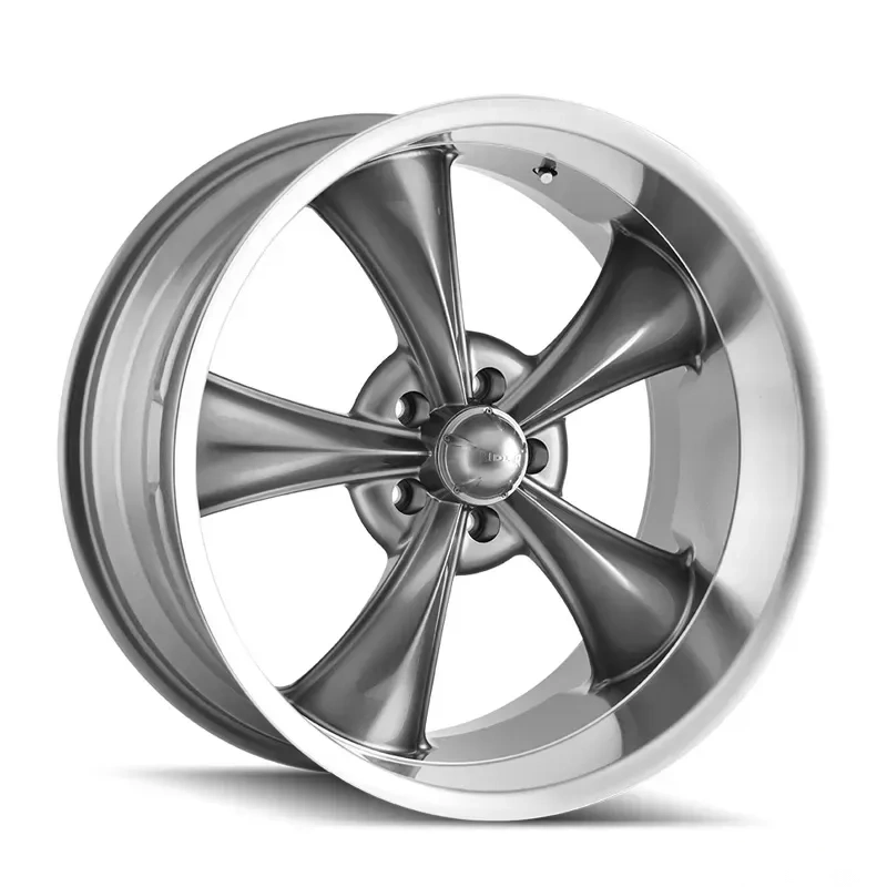 Ridler Wheels Aluminum 695 22x9 Grey Machined Lip 5x127 | 5x5 Bolt Pattern