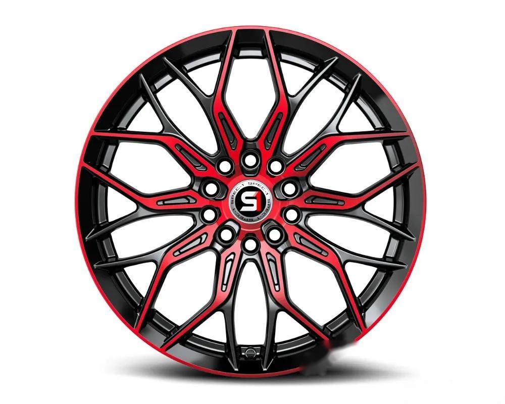 Spec-1 SP-57 Wheel 17x7.5 5x114.3 | 5x120 42mm Gloss Black & Red Machined