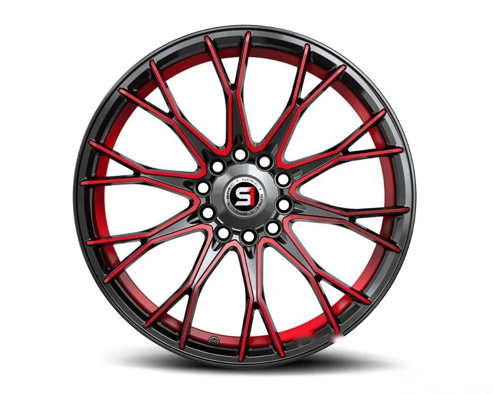 Spec-1 SP-59 Wheel 17x7.5 5x110 | 5x114.3 42mm Gloss Black & Red Machined