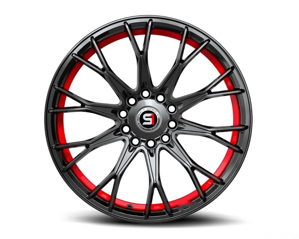 Spec-1 SP-59 Wheel 17x7.5 5x112 | 5x114.3 42mm Gloss Black & Red Undercut