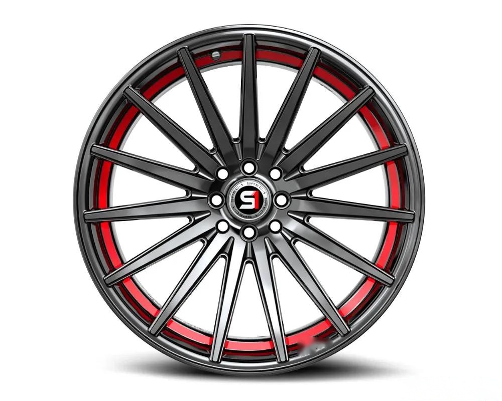 Spec-1 SP-69 Wheel 17x7.5 5x100 | 5x114.3 42mm Gloss Black & Red Undercut