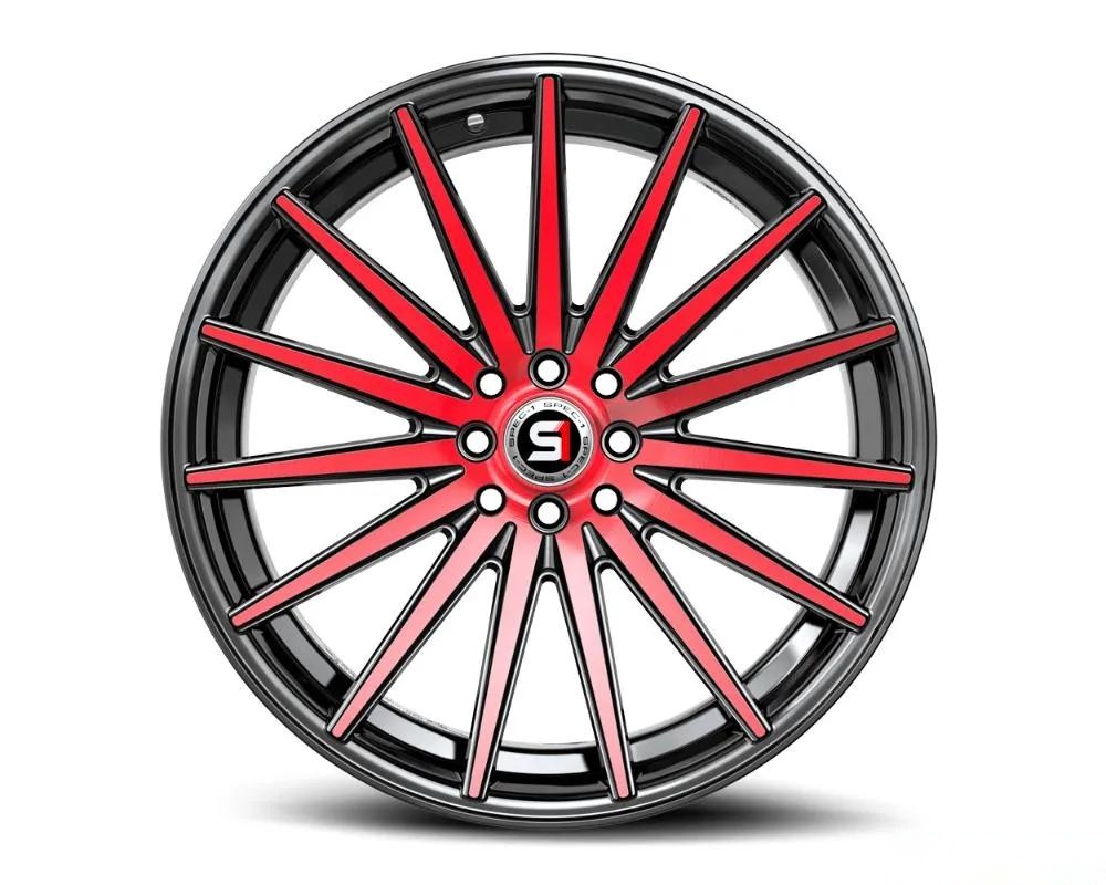 Spec-1 SP-69 Wheel 17x7.5 5x110 | 5x114.3 42mm Gloss Black & Red Machined